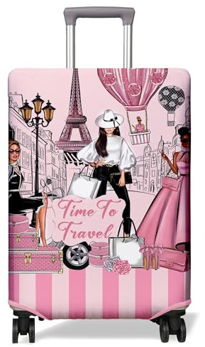PtRug Travel Luggage Cover Suitcase Protector Fits 18-32 Inch Wheel Covers PatternedTravel Related Items Flower Luggage Protector Elastic S/M/L/XL, C-2, S(18-20in)