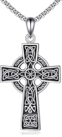 Vadmans Croce Celtica Collana in Argento Sterling Ciondolo Nodo Stregato Gioielli Cristiani Regalo per le Donne