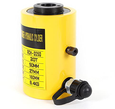 Hydraulic Cylinder Jack 20T Hydraulic Lifting Cylinder Manual Oil Pump Hydraulic Cylinder Lifter for bending, straightening and pulling on trucks, tractors, Ram stroke 50mm/2in