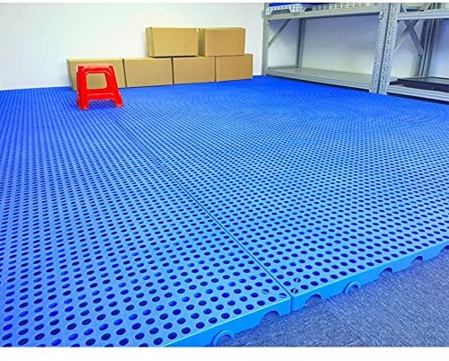 Kunststoffpalette - Regalsystem für die Garage - Kombinationsgittermatte - Feuchtigkeitsgeschützte Lagerung von Waren - Plattform für Boden und Wand, leicht stapelbar (Farbe: Blau, Größe: 30 x 30 x