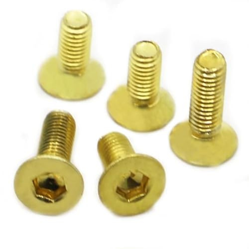 Viti a testa svasata piatta con esagono incassato esagonale M3 M4 M5 M6 M8 Bulloni a brugola in ottone 5 pezzi, 5 pezzi, M8x40mm