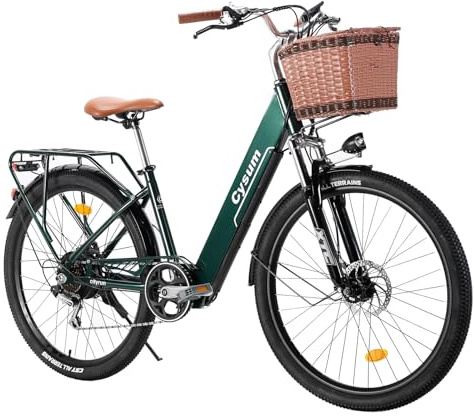 Antgooat Bicicletta Elettrica da Donna, 26 Bici Elettrica Città, Pedalata Assistita Ebike, Elettrica Bicicletta Unisex per Pendolari, Li-batteria 36V*10Ah Chilometraggio 70-90km