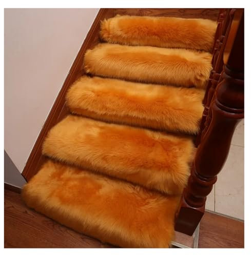 WJLYDM Stufenmatten Soft Fluffy Plush Stair Treads Carpet Rectangle Non-Slip Rug Floor Mat for Living Room Bedroom Stair Decor Safety Mute Step Rugs FüR Treppen(QA-10,Customized Size)