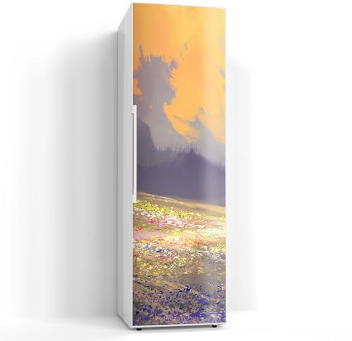 DEQORI Magnetfolie für Kühlschrank 60x200 cm | Motiv Malerische Blumenpracht | dekorative Magnetmatte Gefrierschrank Schutz | Magnet Deko-Folie selbstklebend, magnetisch & wasserabweisend