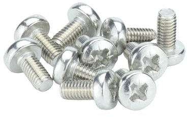 M5 (5mm x 10mm) Pozi Pan Head Machine Screws - BZP Steel (Pack of 20)