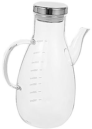 UTHCLO 800ML Anti Leak Ölkanne Mit Essigbehälter Für Gewürze Temperaturbeständig Transparente Ketchup Flasche Für Küche Und Haushalt
