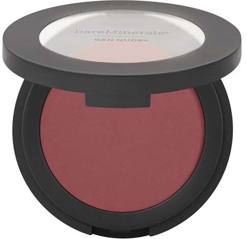 bareMinerals Gen Nude Powder Blush, Mineral-Based Pressed Powder Blush - You Had Me At Merlot - Rich Berry Wine & Gold Pearl, Vegan, Cruelty-Free & Dermatologist-Tested