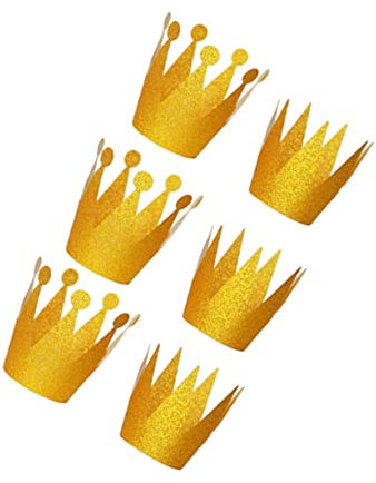 FOMIYES 6stücke Geburtstagskrone Rosa Für Party Feiern Kronenhut Geburtstags-tiara Haarschmuck Goldener Mit Langem Seil