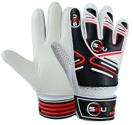 Gants de gardien de but de football junior pour garçons, enfants et jeunes – Gants de gardien de but de football avec paume super adhérente et protection durable (noir, 7)