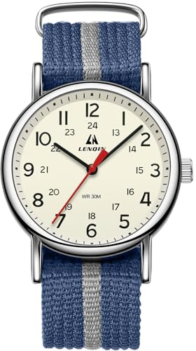LN LENQIN Orologi Militare Sportivo Orologio Analogico Quarzo da Uomo | Impermeabili Orologi da polso con Cinturino in Nylon o pelle