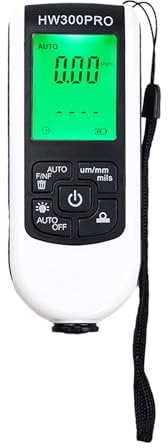 Flylin Spessimetro digitale per rivestimento, gamma da 0 a 2000UM, misuratore di spessore della vernice, strumento di misurazione con funzione di spegnimento automatico (bianco)