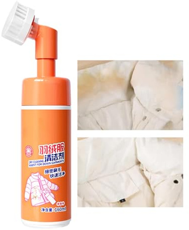Nettoyant pour doudoune - Spray nettoyant 160 ml avec brosse fixe - Nettoyant pour manteau d'hiver à séchage rapide - Pour vestes tampons, manteaux en laine et vêtements délicats - Kit de nettoyage