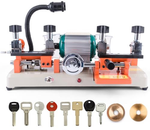 OZBME Copiadora de Llaves Multifuncional de 120 W, cortadora Horizontal de Doble Cabezal con Volante para cerraduras de Puertas y Coches (A, 58 x 25 x 23 cm)