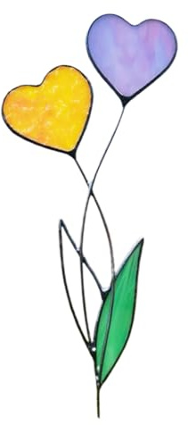 Heart Stake on Colourful Metal - Pieu en Metal Flower Heart, Decoration of the Introduction of Garden de Sig Fleurr de Amour Tache | Waterproof Garden Art Ornament Against