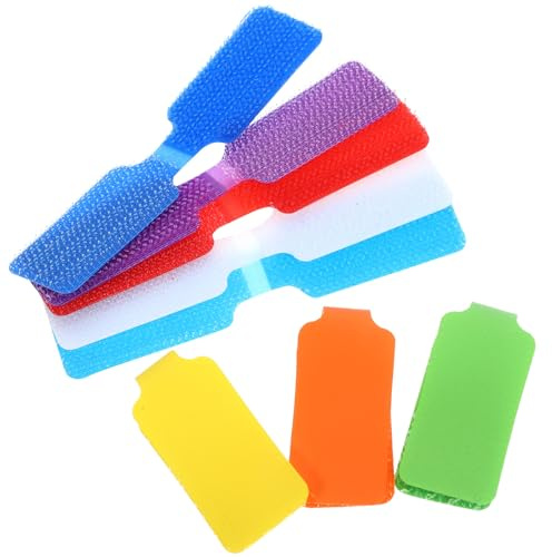 Amosfun Etiquetas para Cables Multicolores Reutilizables 24 Piezas 9x2 Cm, Marcadores de Cables Eléctricos de Vinilo Cierre Adhesivo, Organizador Práctico para Oficina y Color Aleatorio