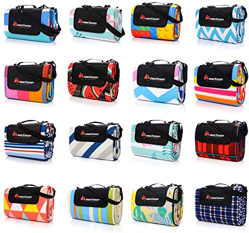 meteor Picknickdecke Stranddecke wasserdichte sanddichte tolle Picknick-Matte Fleece Draussen Decken Camping-Decke Strand-Matte Thermo isoliert Liegematte, Tragegurt Gitter, XL / 180x200