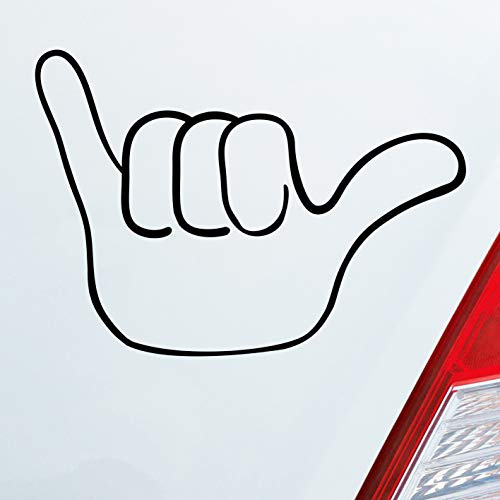 Hellweg Druckerei Hang Loose Hand Surfer Shaka Fun Beach Surfing Auto Aufkleber Sticker Heckscheibenaufkleber