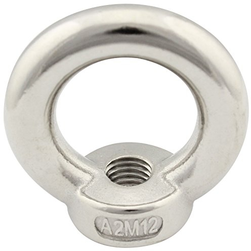 Ringmuttern (gegossen und poliert) - M12 - (5 Stück) - ähnl. DIN 582 - aus rostfreiem Edelstahl A2 (V2A) - Ösenmuttern SC582 | SC-Normteile®