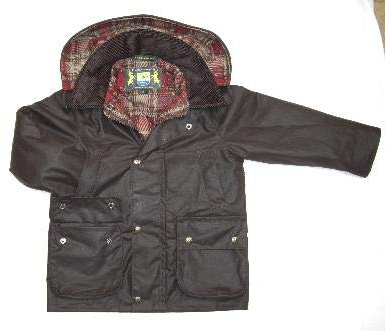 Hunter-Outdoor Bolton Wachsjacke für Kinder, Braun, Größe 32