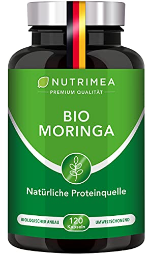 MORINGA Oleifera Kapseln | BIO Zertifiziert OHNE Zusätze | In Deutschland hergestellt | Energy Tabs im 4 Monatsvorrat | SUPERFOOD 100% VEGAN