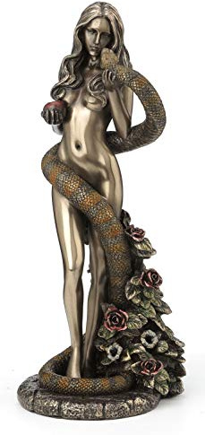 Veronese Design Original Sin by James Ryman Eve Holding Apple with Coiling Serpent Statue