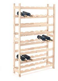 Kimono Casa Cantinetta, Portabottiglie Legno Cantinetta per 48 Bottiglie Vino e Acqua, H120 x L78 x P25 cm