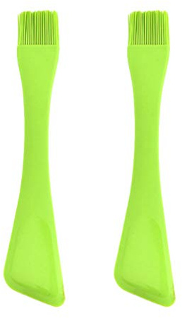 Hemoton Dual Head Kitchen Gadget 10.43 Inch Silicone Scraper Brush with Spatula and Pastry Brush for Baking Oil Honey and Sauce Application with Comfortable Grip