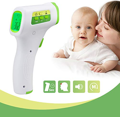 Kontaktloses Infrarot-Stirnthermometer für Babys, Kinder & Erwachsene | CE-Zertifiziertes Digitales Fieberthermometer | 1-Sekunden-Messung, Hohe Genauigkeit ±0,2 °C, Speicher 50 Werte, Objektmodus