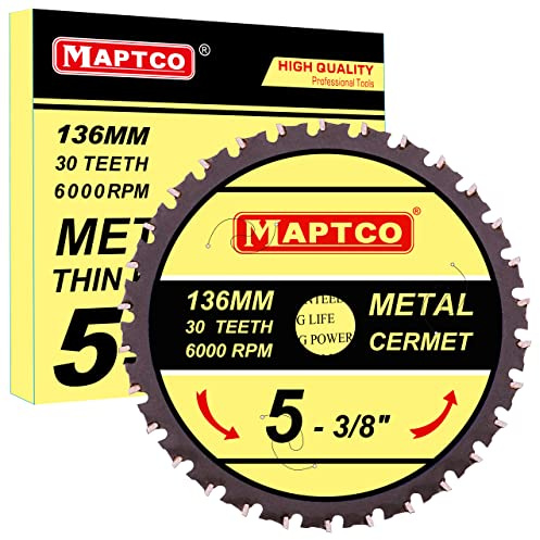MAPTCO, 136x20 30T Sägeblatt für Metall, Kreissägeblatt, Metallkreissägeblatt mit Cermet-Spitze, Aufnahme 20mm, für Akku-Kreissäge.