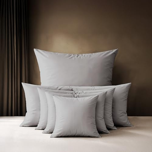 Lavea® 2er Set Kissenbezug 40x60 cm - Silber | 100% Baumwolle – Flauschige Kissenhülle mit Reißverschluss, weiche Kopfkissenbezüge, OEKO-TEX® zertifiziert, Serie Jasmin