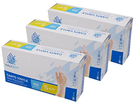 Kalisept INTCO - Guantes de vinilo de alta calidad para uso médico e industrial, sin polvo, talla S