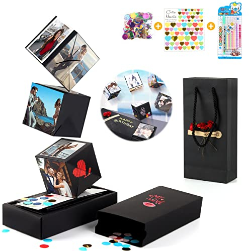 Überraschungsbox, ZoneYan Explosionsbox Bastelset, Kreative Explosion Box, DIY Geschenk Scrapbook und Foto-Album Geschenkbox, Scrapbooking Fotoalbum Geschenkbox, Weihnachten/Valentine/Geburtstag