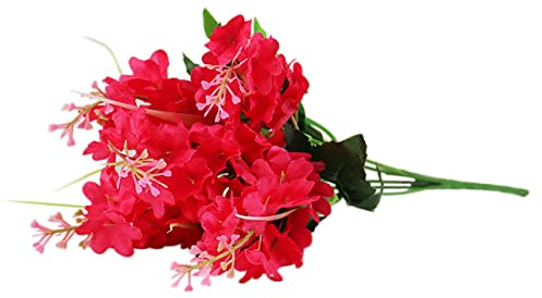 ECYC Ltd Bouquet de fleurs de jacinthe artificielles de 35 cm, fleurs de jacinthe en soie avec tige pour décoration de maison, bureau, mariage, rouge