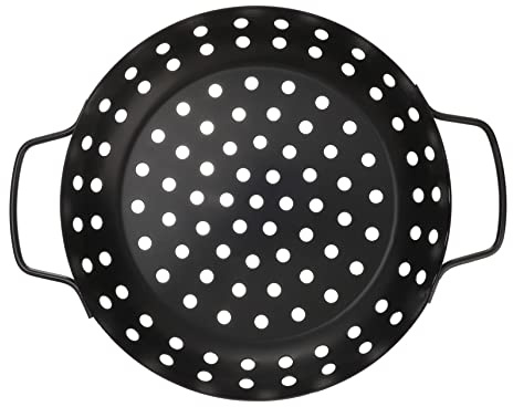 BIUDECO Bbq Drain Pan Stovetop Grill Pan Frying Pans Nonstick with Lid Barbeque Grill Perforated Grill Pan Rotisserie Basket Vegetable Grill Basket Camping Barbecue Pan Barbecue Plate Wok