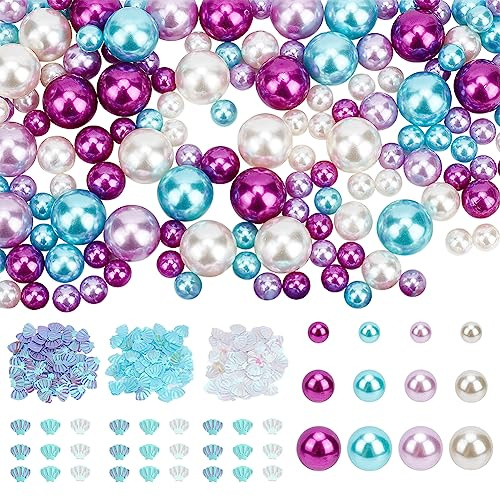 PH PandaHall 200 Pz Perle Galleggianti per Vasi Senza Foro in Plastica - Perline Finte per Candela, Acqua, Centrotavola, Porta Pennelli Trucco e Decorazioni