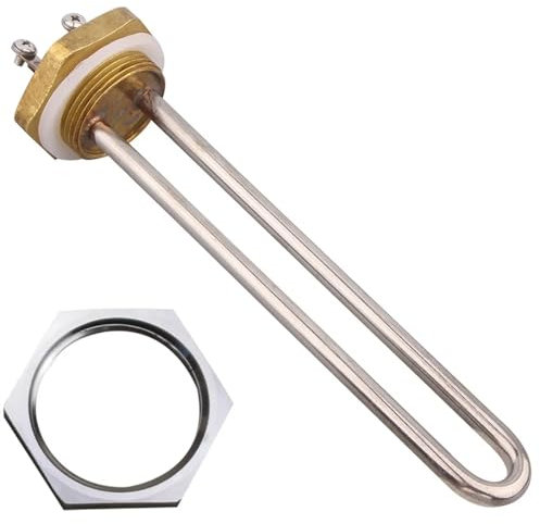 Heating Element 12V Heating Element Brewing Liquid U Type Heater Electric Immersion Water Heater DC 12V 200W/300W (Color : With locknut, Size : 12v 300w)