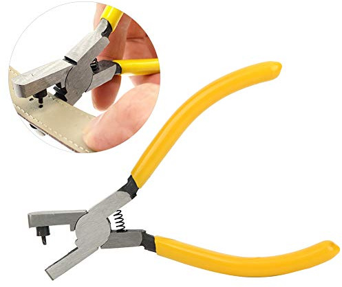 Pince à Perforer pour Montre-Bracelet - Outils de Poinçonnage de Bande, œillet Jaune, Bracelet en Cuir, Perforateur de Ceinture, Réparation