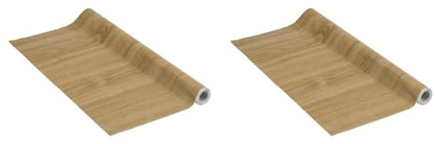 Venilia Klebefolie | Eiche hell Holzoptik Braun | 45 cm x 3 m, Stärke 95μ | Selbstklebende Möbel-Folie, Dekofolie, Tapete, Küchenfolie | PVC ohne Phthalate | Made in EU (Packung mit 2)