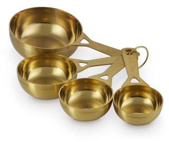 Le Crueset Measuring Cups, Gold, Set of 4 (1,1/2,1/3,1/4 cups)