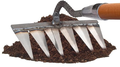 Garden Hark Gartenrechen Rechen Harke Rasenrechen | Metall Rechen Laubbesen Laubrechen Rasenrechen Traditionelles Gartenrechen Für Jäten/Lockern/Säen (ohne Stock)