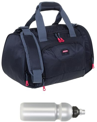 Sporttasche klein 42 cm Gym Bag Sport Elephant Trainer 1242 Black +Flasche | schwarz Damen Herren Kinder Schule Reise Arbeit Fitness Tasche Gymbag Sportstudio 18 L