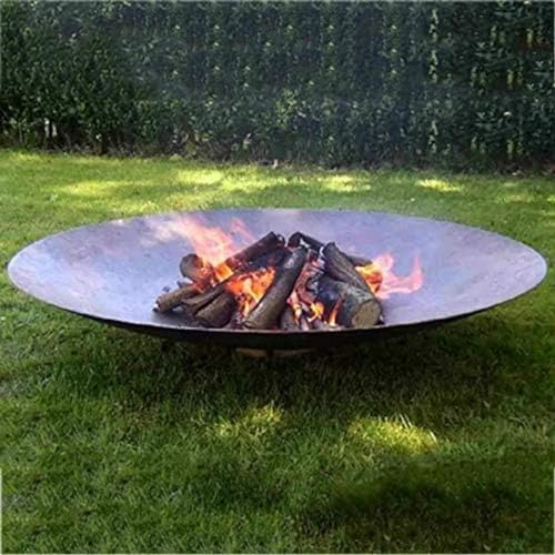 Großes Lagerfeuer für die Terrasse für Partys, übergroße runde Feuerstelle, Outdoor-Heizfeuerschale mit Holzfeuerung, robuster Metallkamin für die Holzkohleverbrennung, 47 Zoll (120 cm)