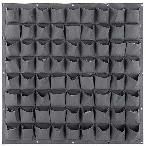 WPKD BLUEIY 72 Taschen, Vertikaler Garten-Wandpflanzer, 97 cm, Große Pflanztasche Zum Aufhängen an der Wand, Vertikale Pflanzbeutel aus Filz für Drinnen und Draußen, 97 X 97 cm