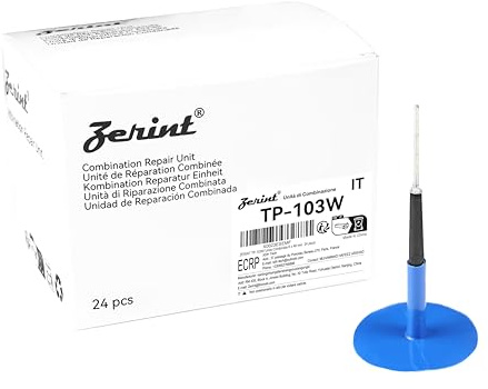 ZERINT TP-103W di Riparazione Pneumatici Strumento, di Funghi Patch di Gomma per Auto, Moto, Veicolo Elettrico(45 x 6 mm),24 pezzi Fungo Plug Patch Pneumatico Kit di Riparazione in Gomma