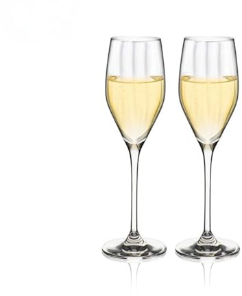Luminthra Set of 2 Crystal Champagne Glasses, 7 OZ Prosecco Flutes, Perfect for Housewarming and Wedding Celebrations (Tulip,2 Count)