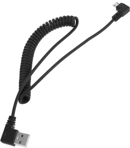 GLEAVI Spring Coiled Usb Cable Right Angle Design Spiral Cable for Cell Phone Charging Compatible Micro Usb Devices for Data Transfer and Charging