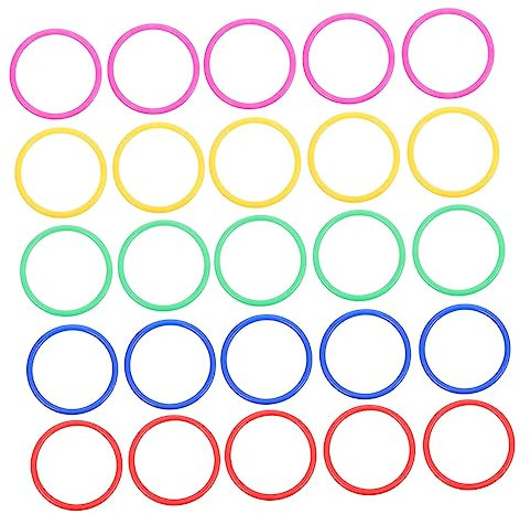 PAMINGONO Wurfkreise Ringwurfspiel Kunststoff Dicke Ringe 8cm Innenring Durchmesser 48 Stück Bunte Wurfringe Für Kinder Erwachsene Hand Auge Koordination Party Indoor Outdoor