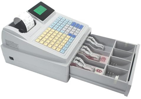 LYFDPN Registrierkasse, elektronisches Registrierkassen-Kassensystem mit Quittungs- und Journaldruckern, Registrierkasse für kleine Unternehmen