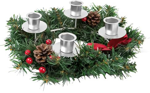 Xevinas Adventskranz Modern Metall Adventsgesteck, Weihnachtsdeko Tisch Adventskranz Für 4 Kerzen, Adventskranz Kerzenhalter Langlebige Und Robuste Struktur, Adventskranz Rund Für Weihnachtsdeko (C)