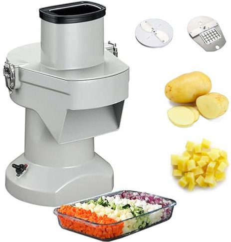 Picadora De Verduras, Cortadora Y Cortadora De Verduras Eléctrica De 180 Kg/h, con Cuchillas De 10 Mm, Procesador De Verduras, Corte Ajustable De 2-4 Mm De Espesor, para Cortar Frutas Y Verduras